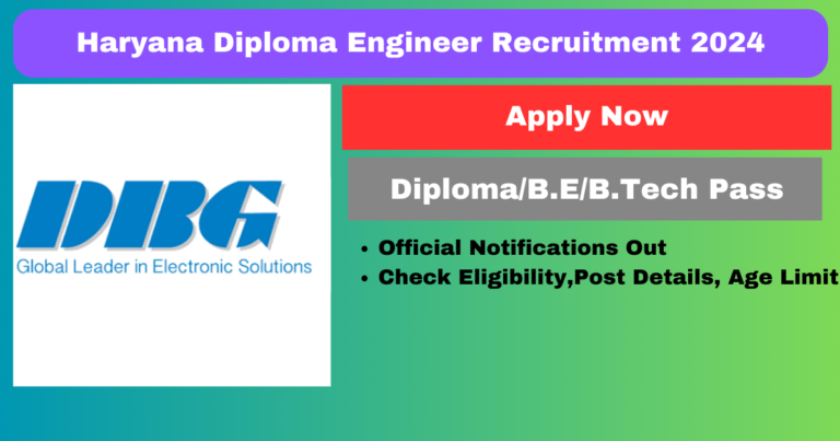 Haryana Diploma Engineer Recruitment 2024 Apply Online