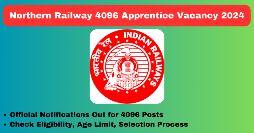 Northern Railway 4096 Apprentice Vacancy 2024 Notifications Out Apply Now