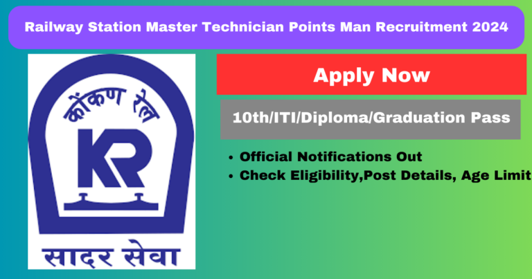 Railway Station Master Technician Points Man Vacancy 2024 Apply: रेलवे विभाग में स्टेशन मास्टर तकनीशियन पॉइंट्स मैन भर्ती की आवेदन शुरू