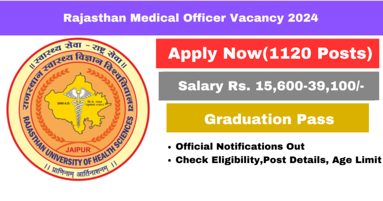 Rajasthan Medical Officer Vacancy 2024: 1120 पदों पर मेडिकल ऑफिसर भर्ती की आवेदन शुरू और नोटिफिकेशन जारी